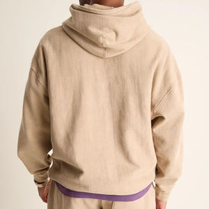 Sweats à capuche délavés pour hommes 100% sweat à capuche en coton pour hommes sweat-shirt personnalisé avec capuche en polaire organique sweats pour hommes - Product Image 5