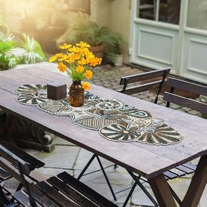 Handmade Embroidered Beaded <b>Table</b> Decorations Knitted <b>Runner</b> and Placemat Set for Wedding or Hotel <b>Dining</b> <b>Tables</b> - Product Image 3