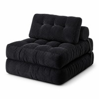 Canapé-lit convertible moderne et extensible en tissu velours côtelé avec rembourrage en mousse pour salon, chambre d'amis, salle de séjour