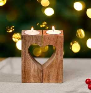 Faizacraft เชิงเทียนไม้สำหรับตกแต่งบ้านสำหรับเทศกาลคริสต์มาส - Product Image 2