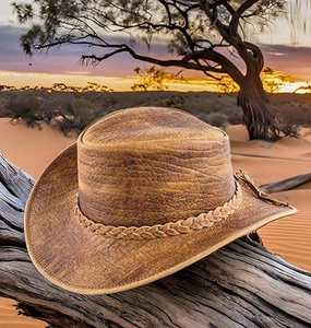 Chapeau haut de forme en cuir ultime pour l'aventure Style intemporel et confort toute la journée Durabilité robuste-pour les fêtes - Product Image 4