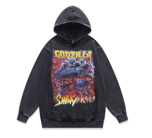 Sweat à capuche unisexe surdimensionné OEM, imprimé effet délavé, logo personnalisé, en coton épais, pour homme, idéal hiver - Product Image 1