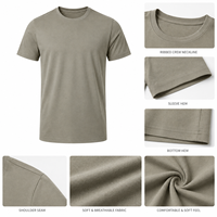Kaos Pria Grosir Bahan Polyester Spandex Kerah Bulat Lengan Pendek Bernapas Menyerap Keringat Cepat Kering Polos