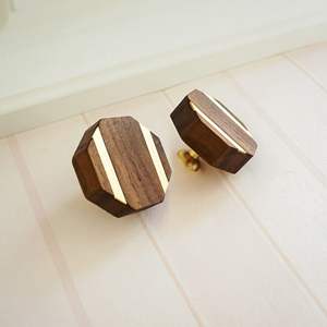 Pomo de Puerta Hexagonal de Latón y Mármol Blanco, Color, Forma y Tamaño Personalizados, Hecho en India - Product Image 5