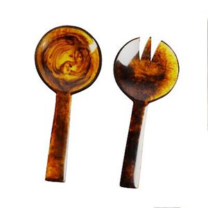 Brown Color 2 Piece Sadye Resin Salad Server Set SALAD SERVER SET HANDMADE INDIAN PRODUCT FACTORY RATE AVAILABLE - Product Image 6