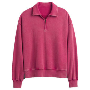 Pull-over à fermeture éclair et à quart de corps pour homme, pull-over en tricot, pull-over en coton à col rond, sweat-shirt unisexe en polaire - Product Image 6