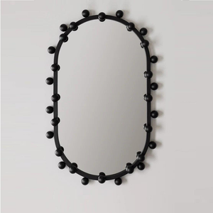 Espejo de Pared Grande Irregular Vintage, Marco de Hierro Dorado de Lujo, Decoración Ecológica y Portátil para Hoteles y Edificios - Product Image 1