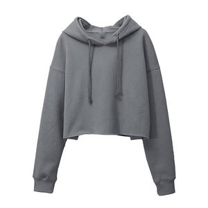 Sweat à capuche décontracté pour femme en molleton de haute qualité, coupe oversize, col rond, uni, style streetwear sexy, avec logo frontal, automne-hiver - Product Image 5