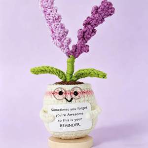 Flor de ganchillo multicolor de tulipán y girasol en maceta, transfronteriza, para muñecas de peluche, con energía positiva - Product Image 3