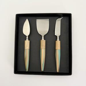 Utensilios para Queso de Acero Inoxidable al por Mayor, Cuchillo de Mesa con Mango de Resina de Madera y Metal en Forma de Paraguas, Esparcidores de Queso - Product Image 6