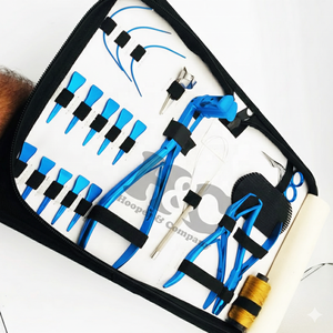 Pinzas Profesionales para Extensiones de Cabello, Acero Inoxidable de Grado Quirúrgico, Tijeras para Microperlas, Peine, Clip, Kit de Cabello, Bolsa, Logo Gratis - Product Image 2