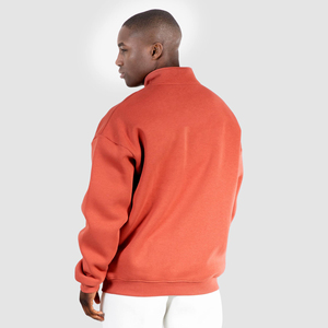 Sudadera térmica de algodón 100% personalizada para hombre con bordado, cuello redondo oversize, media cremallera, estilo casual, forro polar, para invierno - Product Image 2