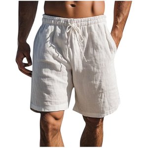 Ahorre en pantalones cortos de secado rápido de verano para hombres Pantalones de chándal con cintura elástica con cordón - Product Image 1