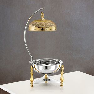 Casserole moderne en métal avec couvercle en acier inoxydable, écologique, pour la cuisine, les buffets, les fêtes, les hôtels, nouveauté - Product Image 1