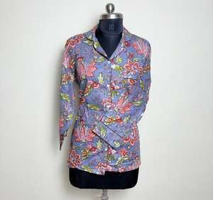 เสื้อเชิ้ตแขนยาวผ้าคอตตอนพิมพ์ลายดอกไม้, เสื้อเชิ้ตลำลองติดกระดุมเสื้อสำหรับฤดูใบไม้ผลิฤดูร้อนฤดูใบไม้ร่วงฤดูหนาว - Product Image 5