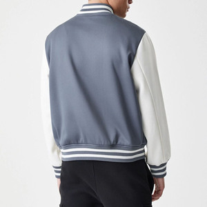 แจ็กเก็ตผ้าวูลแบบเต็มตัวสำหรับผู้ชายแจ็กเก็ตเบสบอลผ้าวูลย้อมสีล้วนสำหรับผู้ชายสินค้ามาแรง - Product Image 2