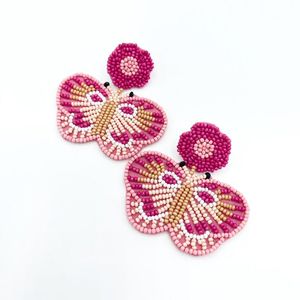 Latest <b>Handmade</b> Cute Butterfly <b>Earring</b> With Fancy Beaded Embroidery In Multicolor Trendy Design For Women And Stylish Girls - Product Image 3