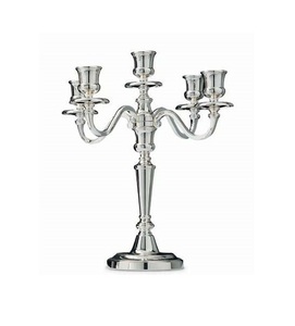 Nickel Plated Polished Aluminum Casting Silver <b>Candelabra</b> With Crystal Votives Handmade Candle Light Decoration in Christmas - Product Image 2