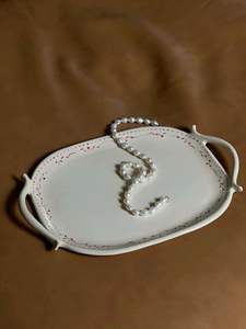 Colorful Ceramic Serving <b>Platter</b> Tray Designed For Diwali <b>Dinner</b> Parties With Traditional Sweets And Savory Snacks - Product Image 1