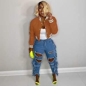 Custom Logo Men's Fashion Varsity Jacket Casual Slim Fit Bomber Baseball Jacket Plus Size <b>Women's</b> Jackets - Product Image 4