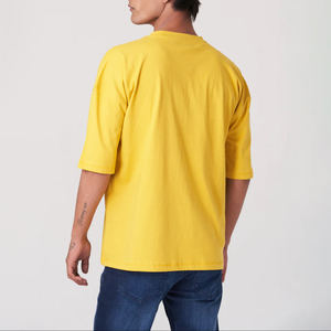 Nouveau T-shirt pour homme à épaules tombantes cousu, logo/couleurs personnalisés, anti-froissement, respirant, qualité supérieure, T-shirt pour homme à épaules tombantes - Product Image 4