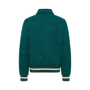 Men's Varsity <b>Jacket</b> Solid Color Turn-down Collar Button Closure Regular Fit Casual Autumn Wear Wool Polyester Material - Product Image 2