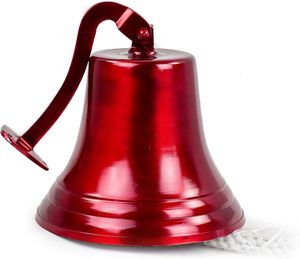Campana Premium de Aluminio Fundido con Diseño Náutico de la Armada |   Regalos de Decoración para Cuarto de Bebé (6 Pulgadas Rojo) Decoración Marítima para el Hogar - Product Image 4
