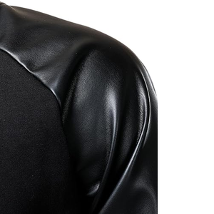 แจ็กเก็ตขนสัตว์ตามสั่งแขนเสื้อหนังแท้เสื้อแจ็คเก็ตบอมเบอร์ปักลายตัวอักษรวิทยาลัย - Product Image 4