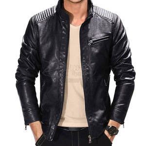 Meilleure veste en cuir légère High Street avec logo avant Nouveau style d'hiver pour hommes - Product Image 3