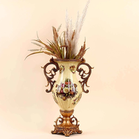 Vase de sol décoratif moderne et fiable en laiton, pot à fleurs pour chambre d'hôtel de luxe, finition émail blanc, peinture design pour scène de mariage