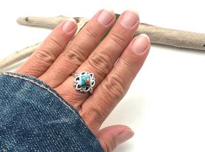 925 argent Sterling Turquoise pierres précieuses bague bijoux à la main en argent Boho Style bague bijoux pour femmes cadeau de mariage pour femme - Product Image 2