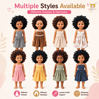 TUSALMO Muñeca de Vinilo Suave Personalizada al por Mayor de 18 Pulgadas, Juguete Educativo para Niñas, Cabello Rizado, Negra, Edad 3+, OEM ODM Personalizado