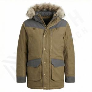 Veste parka d'hiver pour homme, taille moyenne, en toile respirante, manteau chaud, vêtements d'extérieur, style streetwear, veste thermique isolée coupe-vent - Product Image 1