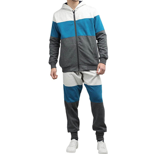 Nuevos conjuntos de dos piezas de moda, chaqueta con cremallera, pantalones, traje de trabajo de panel múltiple, tendencia superior, deportes, venta al por mayor, chándales para hombres a la venta - Product Image 1