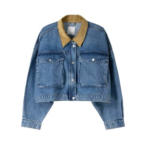 เสื้อแจ็คเก็ตยีนส์ครอปสำหรับผู้หญิง คุณภาพพรีเมียม ระบายอากาศได้ดี กันลม ดีไซน์เก๋ ล้างแบบพิเศษ - Product Image 1