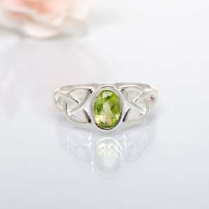 Peridoto Natural en forma ovalada 925 cabujón de plata esterlina anillos de fiesta anillos de piedra Natural hechos a mano joyería de moda para mujer - Product Image 4