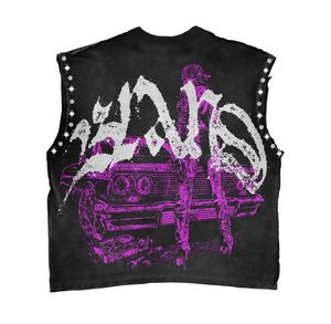 Moda novedosa 2025, camisetas con serigrafía personalizada para hombre, Camiseta holgada Vintage lavada de talla grande 100% de algodón con dobladillo desgastado para hombre - Product Image 6