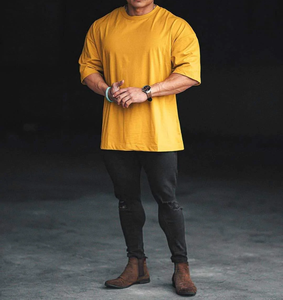 ผู้ผลิตเสื้อผ้าเสื้อยืดที่กําหนดเองบุรุษยิมสวมเสื้อยืดขนาดบวกธรรมดาเฮฟวี่เวทผ้าฝ้าย 100% เสื้อยืดขนาดใหญ่ - Product Image 6