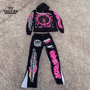 Conjunto de Sudadera con Capucha y Pantalones de Chándal de Invierno 2024 de Última Moda, 400 g/m² de Peso Medio, Estilo Holgado, Lavado Ácido, Teñido Liso, ODM, Casual para Salidas, Personalizado - Product Image 4