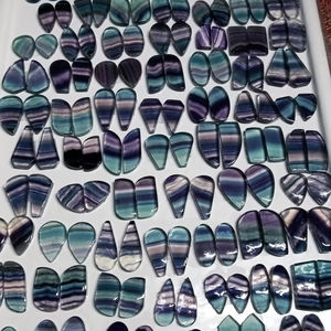 Par de cabujones de fluorita azul oscuro de alta calidad, cristal de cuarzo para curar Natural Reiki, venta al por mayor, suelto para hacer joyas, piedra, - Product Image 1