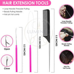Kit d'outils professionnel pour extensions de cheveux en acier inoxydable avec poignée antidérapante confortable, options de logo et de couleur personnalisés, haute qualité - Product Image 5