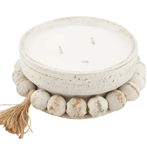 Bol à bougie en bois d'acacia perlé de forme ronde, style rustique, décoration de la maison, vente en gros du Vietnam, nouvel article - Product Image 1