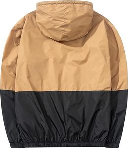 Chaqueta cortavientos de lona ligera para hombre con cuello levantado y capucha impermeable para exteriores en estilo callejero con bolsillos - Product Image 4
