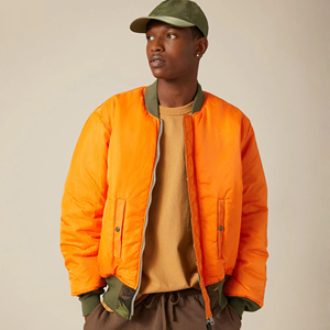 Meilleures ventes, prix de gros, blousons bombardiers homme avec design et logo sur mesure, blouson bombardier de couleur unie léger - Product Image 2