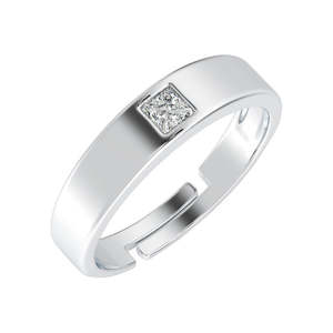 NOVAMART Fine Franco <b>Adjustable</b> <b>Ring</b> for Women and Girls 925 Sterling Silver with Princess Cut Diamond Elegant Gift Idea Wholesa - Product Image 1