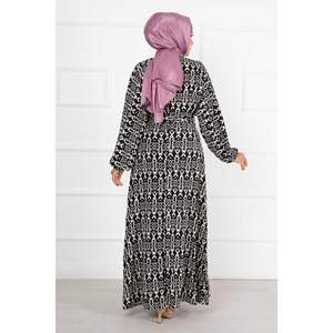 Black Removable Belted Bat Sleeve Hijab Dress Long Modest Open Abaya Kimono with <b>Belt</b> Winter Jubba Muslim Clothing - Product Image 2