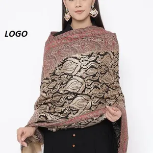 透气全时尚印花高品质羊毛女羊绒头巾披肩伊斯兰妇女披肩巴基斯坦制造