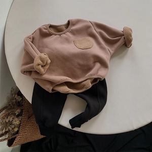 Automne hiver enfants sweats 1-8Y garçons filles chaud polaire épais poche pull coréen enfant en bas âge porter des vêtements pour enfants - Product Image 3