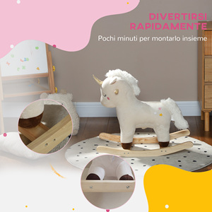 AIYAPLAY Caballo Balancín Unicornio para Niños 2-4 Años con Sonidos y Cubierta Suave, Blanco - Product Image 6