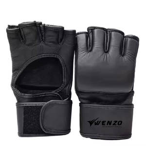 Gants de MMA de haute qualité Fermeture à boucle et crochet Bracelet de poignet réglable Protection UV Cuir PU Personnalisable pour la boxe Arts martiaux - Product Image 1